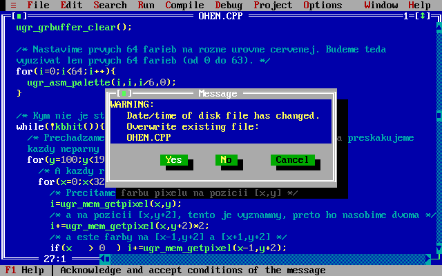 Turbo C++ 3.0 - ukladanie